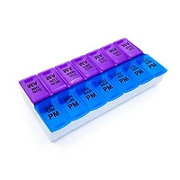 Equate Twice Daily Pill & Vitamin Planner, XL, Fourteen extra-large compartments