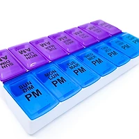 Equate Twice Daily Pill & Vitamin Planner, XL, Fourteen extra-large compartments