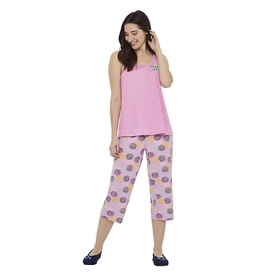 Ensemble de nuit 2 pièces débardeur et pantalon capri George pour femmes