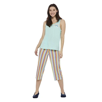 Ensemble de nuit 2 pièces débardeur et pantalon capri George pour femmes