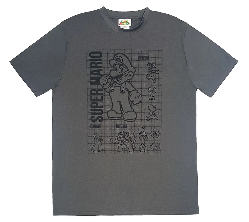 Super Mario T-shirt athlétique à manches courtes pour hommes