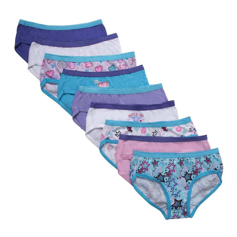 Hanes - Lot de 9 culottes sans étiquette pour filles