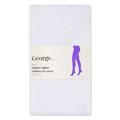 George Girls' Cotton Fashion Tights, Sizes 4-12