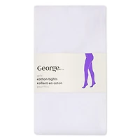 George Girls' Cotton Fashion Tights, Sizes 4-12
