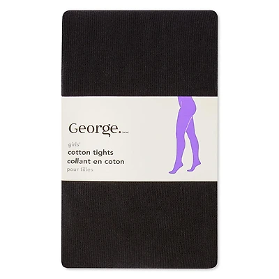 George Girls' Cotton Fashion Tights, Sizes 4-12