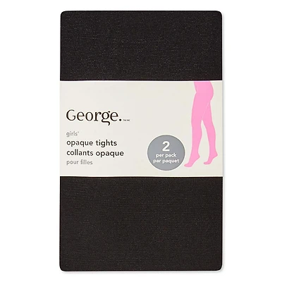 George Girls' Opaque Tight 2-Pack, Sizes 4-12