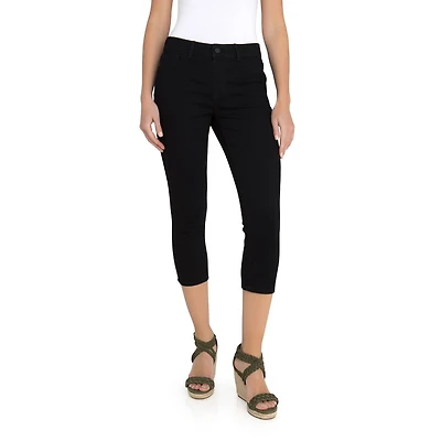 Jordache Women's High Rise Pull on Capri