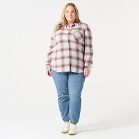 BUTTON FRONT PLAID SHIRT