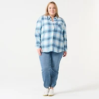 BUTTON FRONT PLAID SHIRT