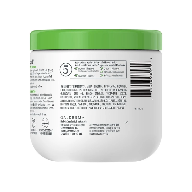 Crème Hydratante Cetaphil | Non-Grasse, Hydratant Pour les Peaux Sensibles Sèches à Très Sèches | Hydratation Pendant 48 Heures | Recommandée par les Dermatologues