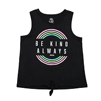 Girls Justice Be Kind Circles Front Tie Tank Top