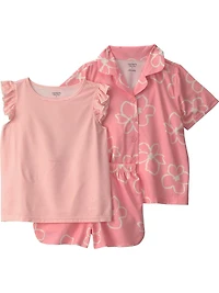 Ensemble pyjama 3 pièces pour fille Carter's Child of Mine - Motif floral pêche