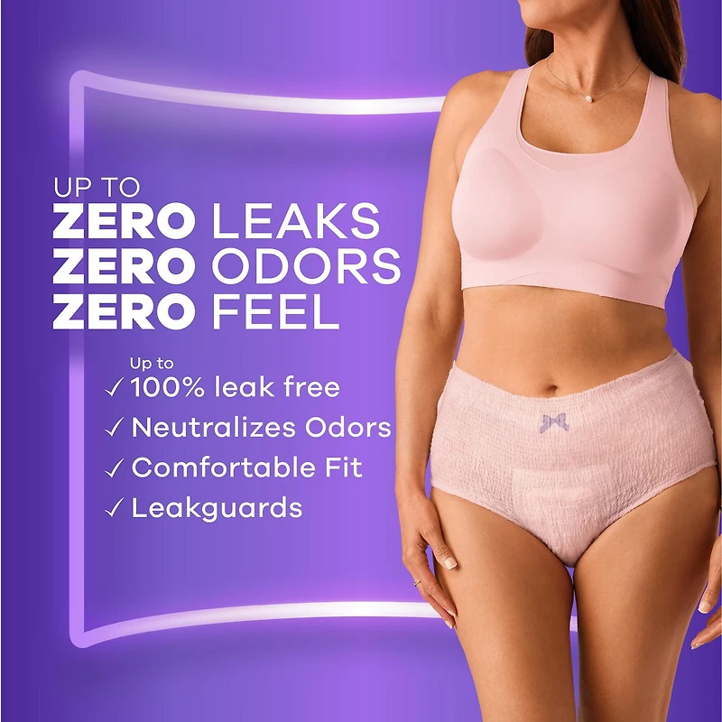 Always Discreet Adult Incontinence Underwear for Women and Postpartum Underwear, L, Up to 100% Bladder Leak Protection