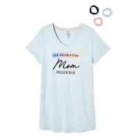 Ensemble 4 pièces avec chemise de nuit et chouchous George Plus pour femmes