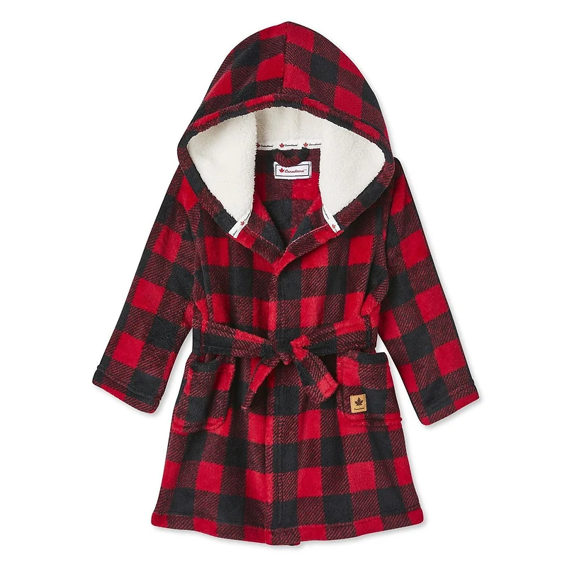Robe de chambre à capuchon Canadiana unisexe pour tout-petits