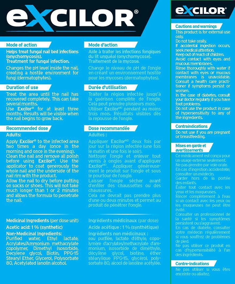 Excilor Nail Fungus Treatment Solution, 3.3ml