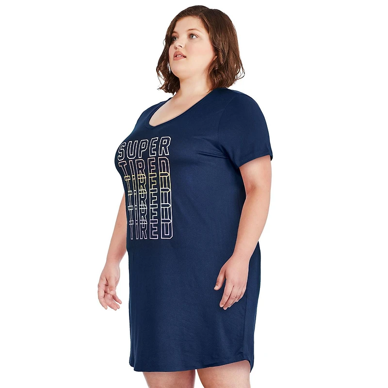 Ensemble 4 pièces avec chemise de nuit et chouchous George Plus pour femmes