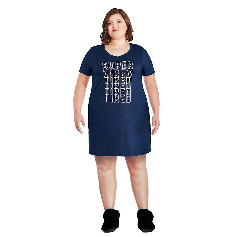 Ensemble 4 pièces avec chemise de nuit et chouchous George Plus pour femmes