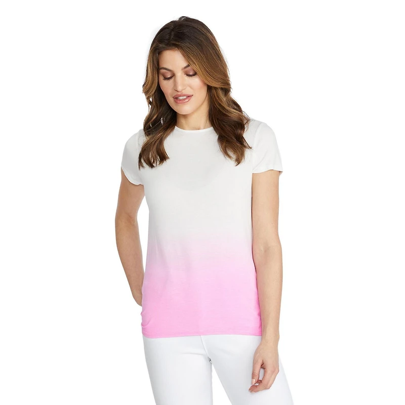 Mexx t-shirt à col ras du cou pour femmes avec motif tie-dye dégradé