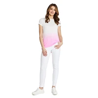 Mexx t-shirt à col ras du cou pour femmes avec motif tie-dye dégradé