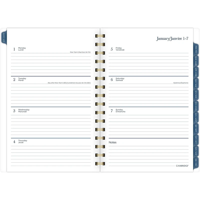 Petit Agenda Hebdomadaire/Mensuel 2024 Cambridge, Air Frais, Lavande
