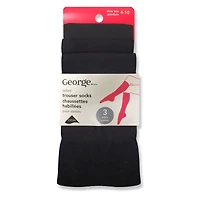 George Ladies 3pk Trouser Sock, Size Shoe 4–10