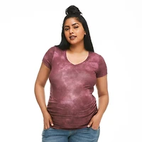 T-shirt de base avec encolure en V Paisley Sky Maternité