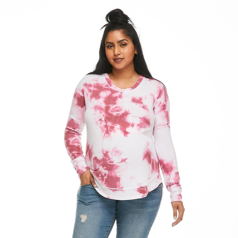 Haut surdimensionné avec ourlet court-long Paisley Sky Maternité