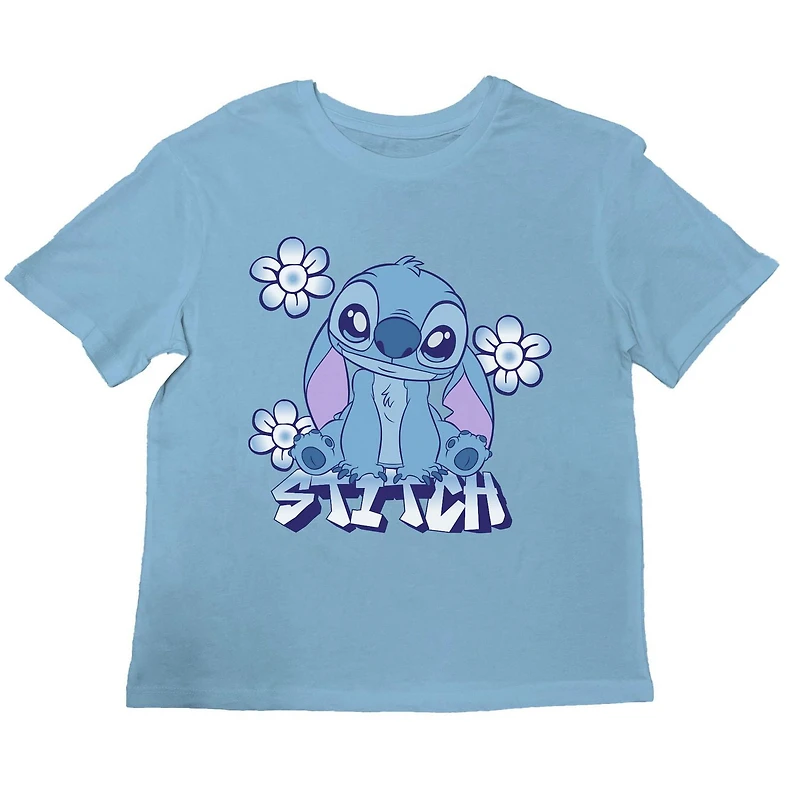 Disney Lilo & Stitch Girls Short Sleeve Crew