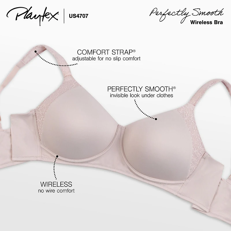 Playtex All Over Silky Smoothing Full-Figure Support Wireless, Sizes: 36B - 46DD