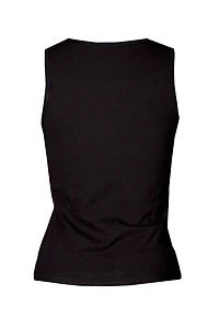 Elita Essentials Women's Cotton Stretch Camisole with  High Neckline