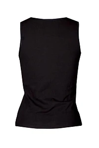 Elita Essentials Women's Cotton Stretch Camisole with  High Neckline