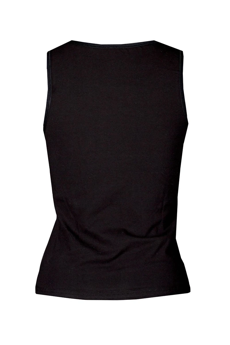 Elita Essentials Women's Cotton Stretch Camisole with  High Neckline