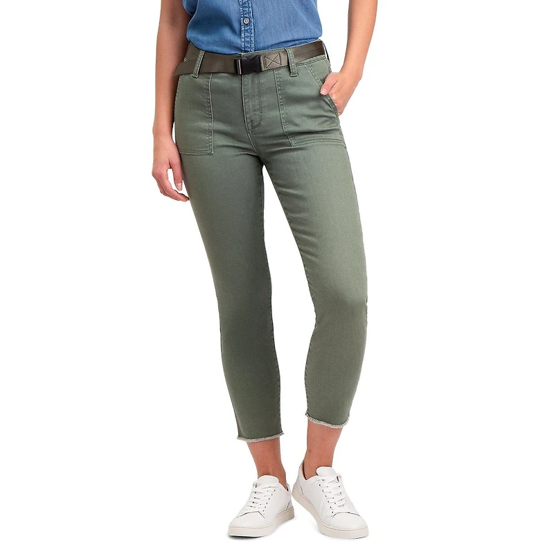 Jordache Women's High Rise Utility Cropped Pant
