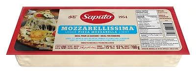 Saputo Fromage Mozzarellissima pizza mozzarella léger 700 g