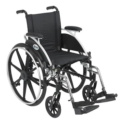 Drive Fauteuil roulant Viper avec accoudoirs rabattables amovibles, accoudoirs de bureau, repose-pieds rabattables, siège de 30,48 cm