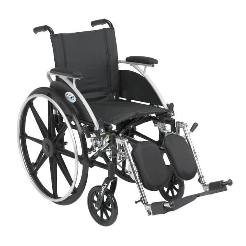 Drive Fauteuil roulant Viper avec accoudoirs rabattables amovibles, accoudoirs de bureau, repose-jambes relevables, siège de 35,56 cm