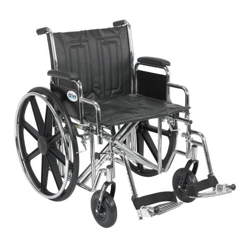 Drive Medical Sentra EC Heavy Duty Wheelchair, Detachable Desk Arms, Swing away Footrests, 20" Seat