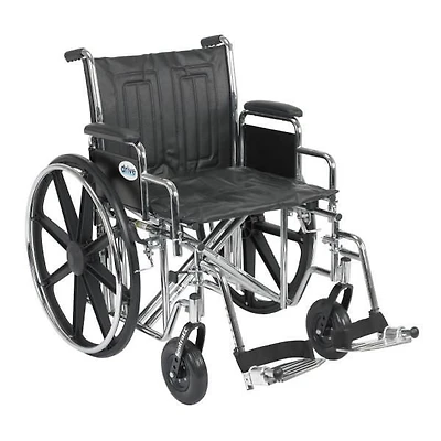 Drive Medical Sentra EC Heavy Duty Wheelchair, Detachable Desk Arms, Swing away Footrests, 20" Seat