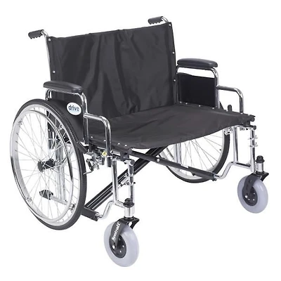 Drive Medical Black Sentra EC Heavy Duty Extra Wide Wheelchair, Detachable Desk Arms, 30" Seat