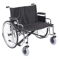 Drive Medical Black Sentra EC Heavy Duty Extra Wide Wheelchair, Detachable Desk Arms, 30" Seat
