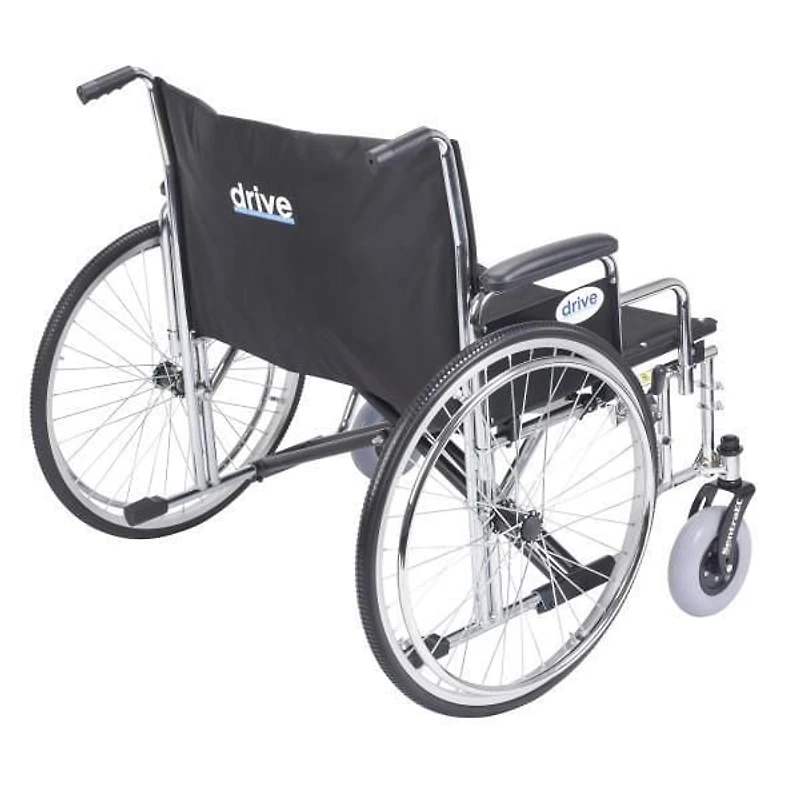 Drive Medical Black Sentra EC Heavy Duty Extra Wide Wheelchair, Detachable Desk Arms, 30" Seat
