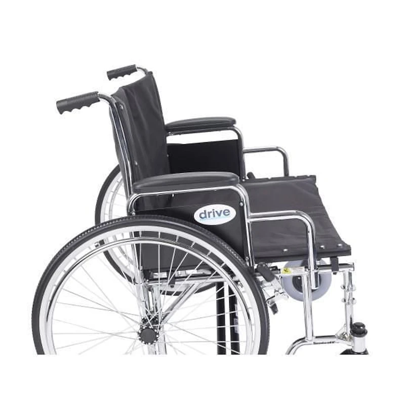 Drive Medical Black Sentra EC Heavy Duty Extra Wide Wheelchair, Detachable Desk Arms, 30" Seat