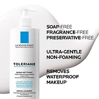 La Roche-Posay Toleriane Dermo-Cleanser Soothing & Hydrating Face Wash with Glycerin, Fragrance Free, Preservative Free, 400mL
