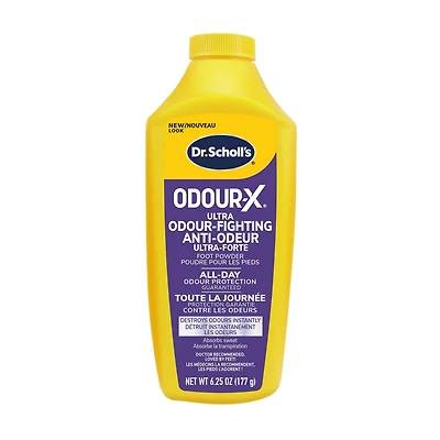 Dr. Scholl's Odour-X Poudre Déodorante Pour Les Pieds, Sans Parfum, 177g