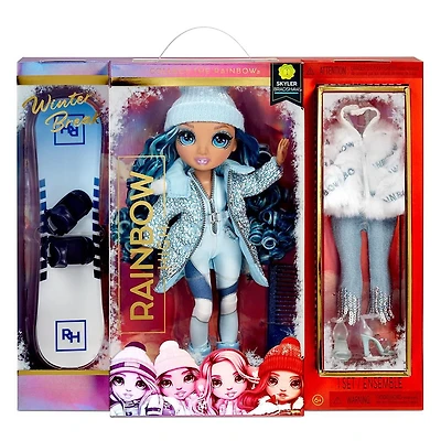 Rainbow High Winter Break Skyler Bradshaw – Blue Winter Break Fashion Doll and Playset with 2 complete doll outfits, Snowboard and Winter Doll Accessories, Great Gift for Kids 6-12 Years Old