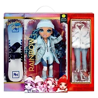 Poupée Rainbow High Winter Break Skyler Bradshaw – Poupée-mannequin Winter Break bleue et jouet avec 2 tenues complètes de poupée, planche à neige et accessoires d’hiver pour la poupée, excellent cadeau pour les enfants de 6 à 12 ans