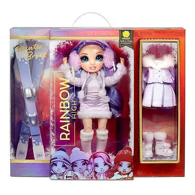 Rainbow High Winter Violet Willow – Purple Winter Break Fashion Doll and Playset with 2 complete doll outfits, Pair of Skis and Winter Doll Accessories, Great Gift for Kids 6-12 Years Old