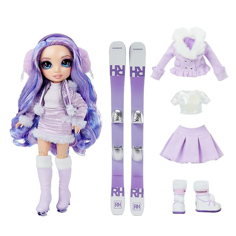 Rainbow High Winter Violet Willow – Purple Winter Break Fashion Doll and Playset with 2 complete doll outfits, Pair of Skis and Winter Doll Accessories, Great Gift for Kids 6-12 Years Old