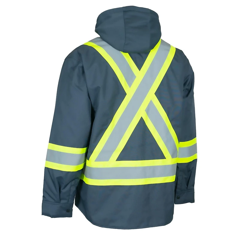 Forcefield Hi-Vis Hoodie Shacket With Detachable Hood